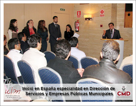 Inició en España especialidad en Dirección de Servicios y Empresas Públicas Municipales